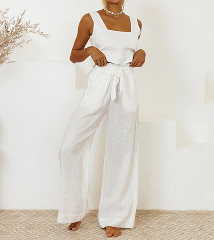 Megan™ - Minimalist Top and Wide-Leg Pants Set