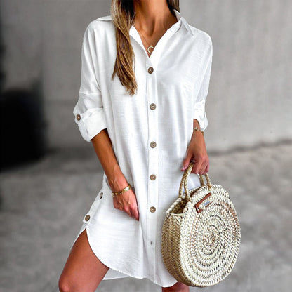 Cassy™ - Button-Up Shirt Dress