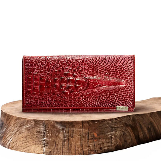 Elegant Croc-Embossed RFID Wallet