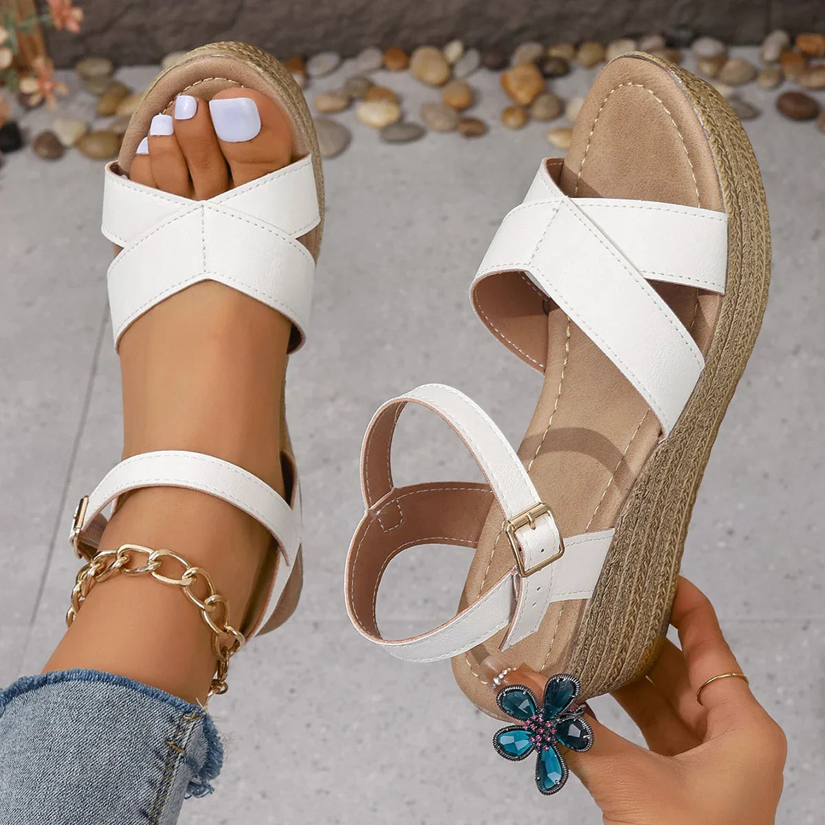 Daphnie™ - Elegant Wedge Sandals