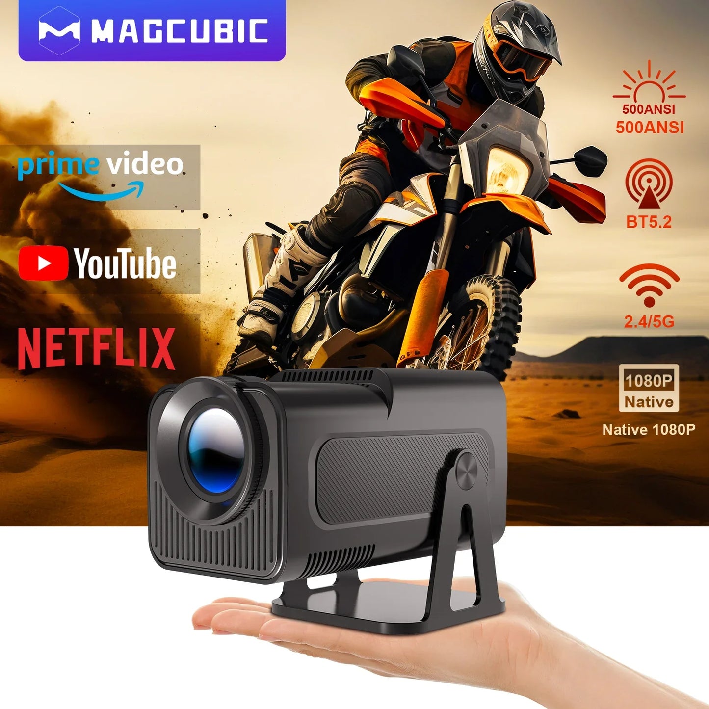 LUNOX - Portable Ultra HD 4K Mini Projector