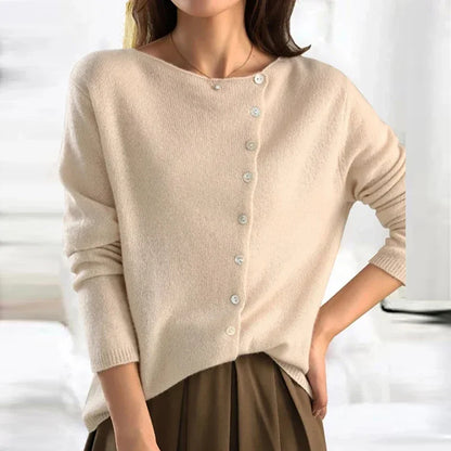 Kyra™ - Asymmetrical Button Sweater