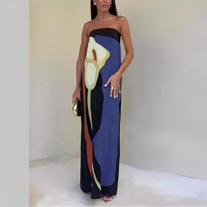 Lilia™ - Abstract Strapless Maxi Dress