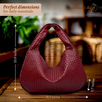 Valentina | Woven Red Tote Bag