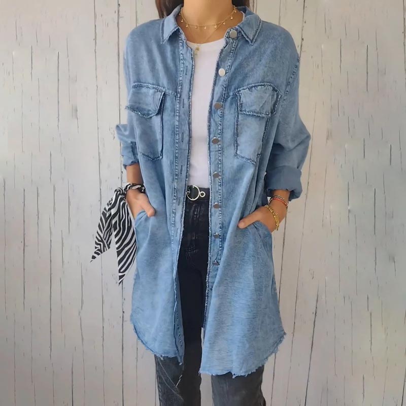 Deandra™ - Oversized Denim Shirt