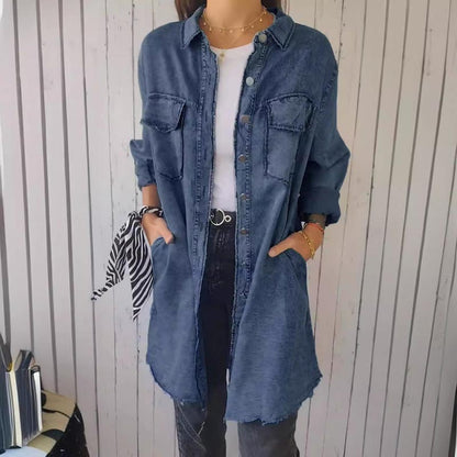 Deandra™ - Oversized Denim Shirt